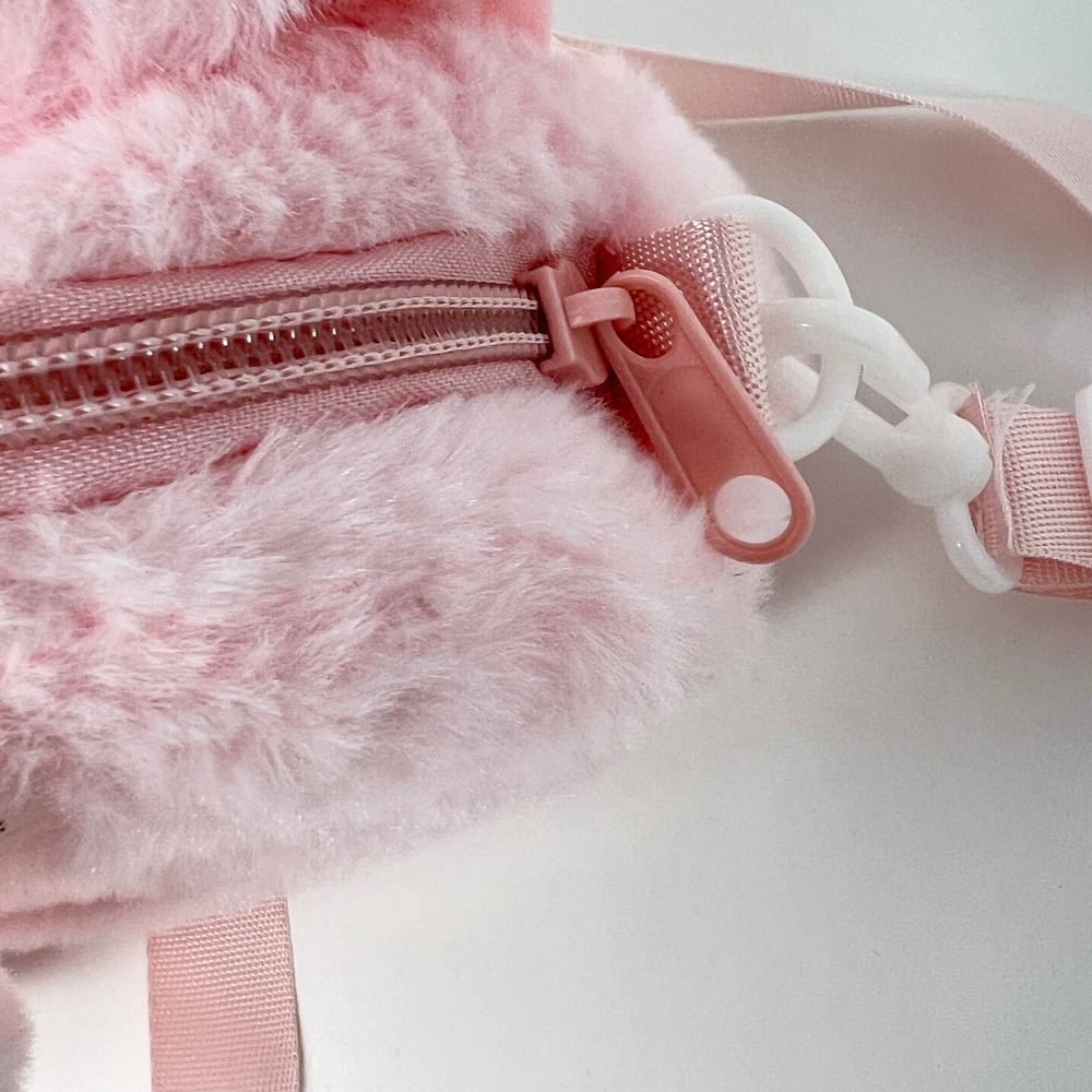Sanrio My Melody Pink Plush Crossbody Bag Kawaii Faux Fur Character Purse - Picture 6 of 8